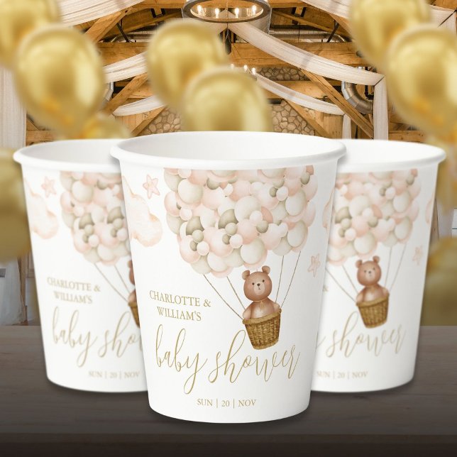 Teddy Bear Bearly Wait Gold Baby Shower Paper Cups (Teddy Bear Bearly Wait Gold Baby Shower Paper Cups)