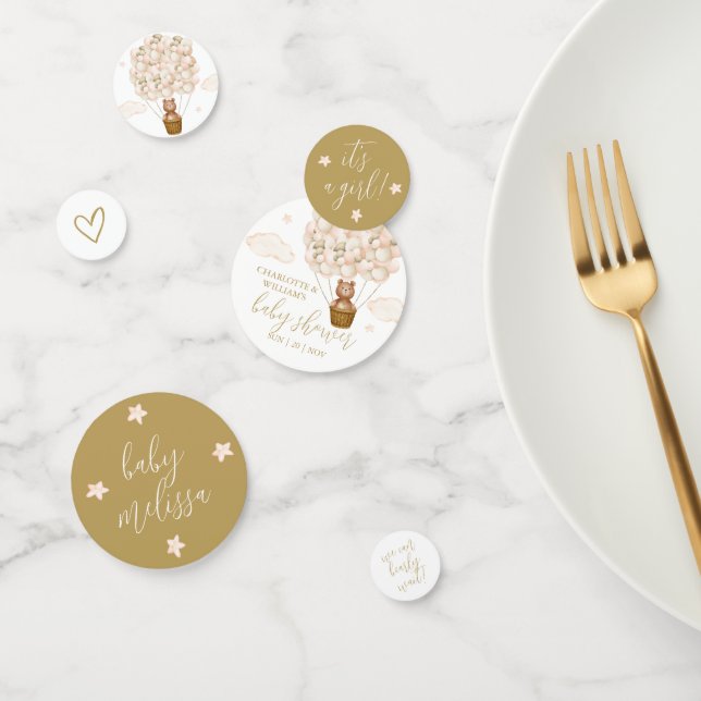 Teddy Bear Bearly Wait Gold Balloons Baby Shower Confetti (Group)