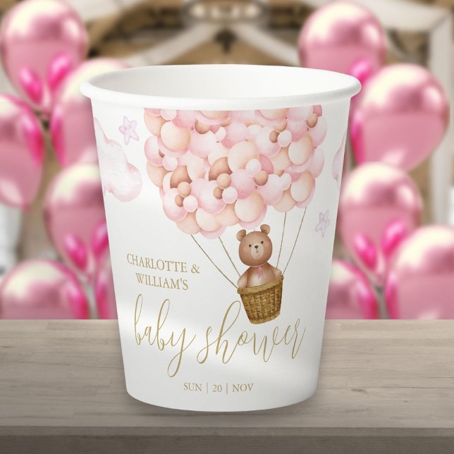 Teddy Bear Bearly Wait Pink Girl Baby Shower Paper Cups (Teddy Bear Bearly Wait Pink Girl Baby Shower Paper Cups)