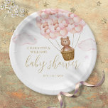 Teddy Bear Bearly Wait Pink Girl Baby Shower Paper Plate<br><div class="desc">Cute "we can bearly wait" teddy bear-themed pink girl baby shower design. Designed by Thisisnotme©</div>