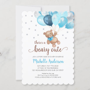 Teddy Bear Beary Cute Baby Shower Invitation