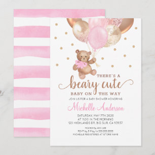 Teddy Bear Beary Cute Baby Shower Invitation
