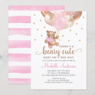 Teddy Bear Beary Cute Baby Shower Invitation