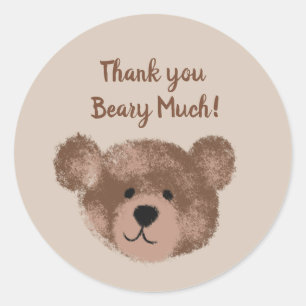 Teddy Bear Birthday Baby Shower Favor Thank You Classic Round Sticker