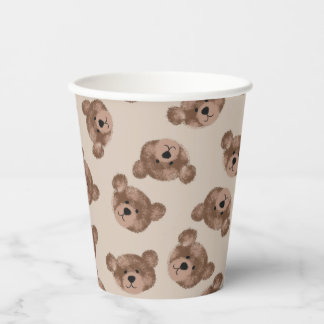 Teddy Bear Birthday Baby Shower Paper Paper Cups