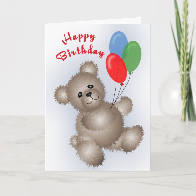 Teddy Bear Birthday Card (Front)