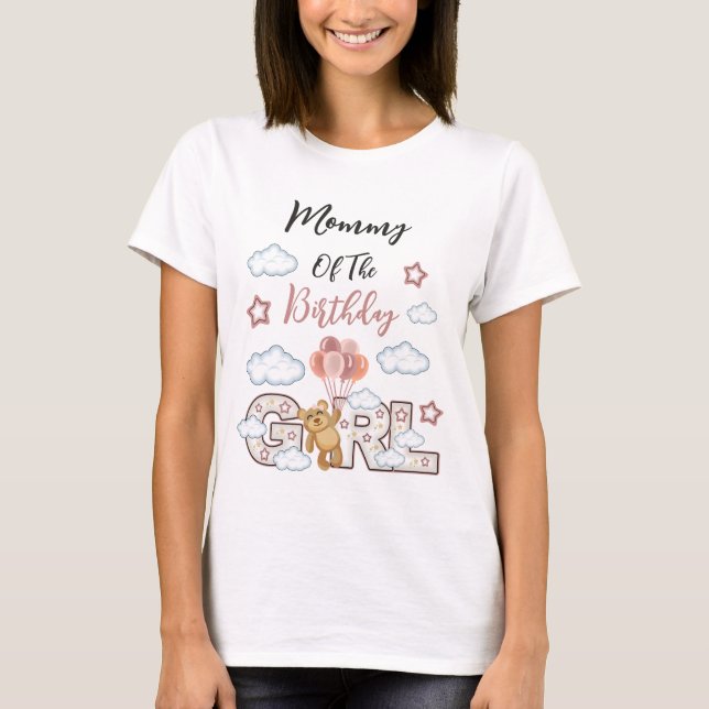 Teddy Bear birthday girl womens tshirts Mum (Front)