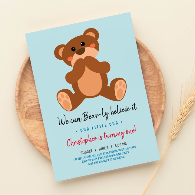 Teddy bear birthday invitation (Creator Uploaded)