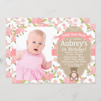 Teddy Bear Birthday Invitation - Teddy Bear Picnic