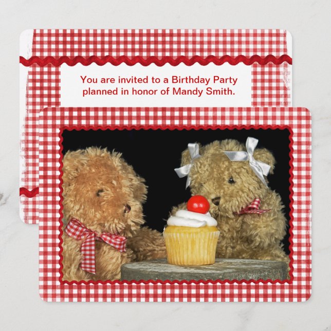 Teddy Bear Birthday Invite (Front/Back)