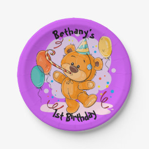 Teddy Bear Birthday Paper Plate