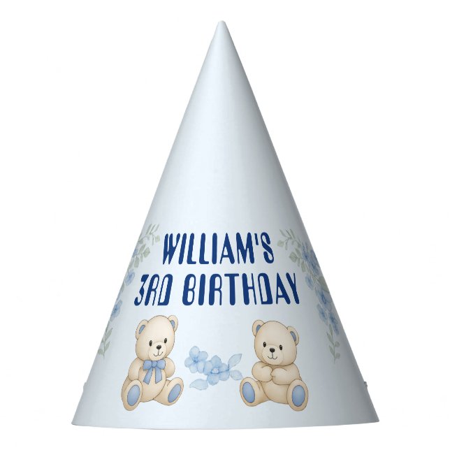 Teddy Bear Birthday Party Hat (Front)