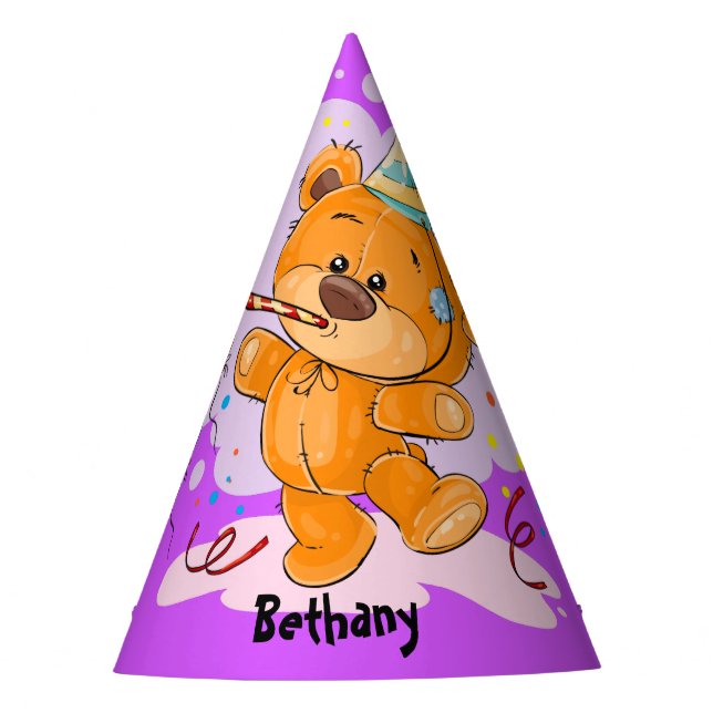 Teddy Bear Birthday Party Hat (Front)