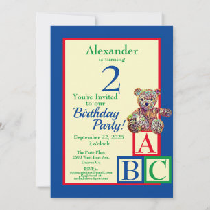 Teddy Bear Birthday Party  Invitation