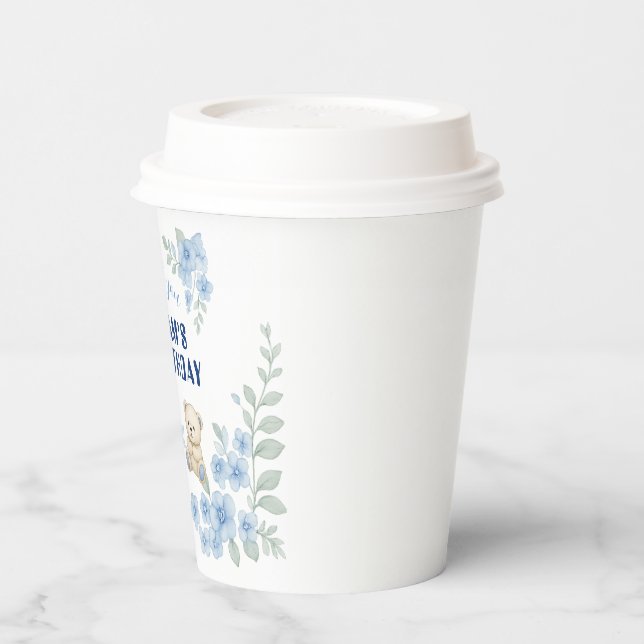 Teddy Bear Birthday Party Paper Cups (Left)