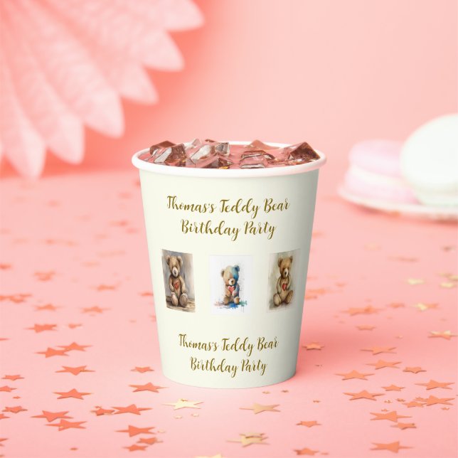 Teddy Bear Birthday Party  Paper Cups (Insitu)