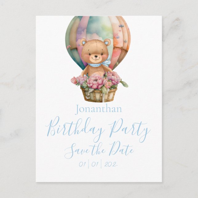 Teddy Bear Birthday Party  Postcard (Front)
