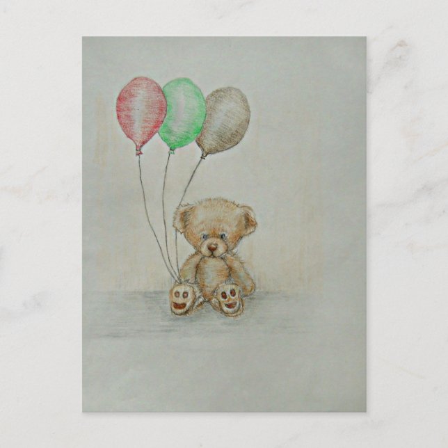 teddy bear birthday postcard (Front)