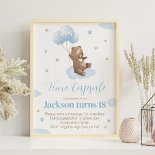Teddy Bear Birthday Time Capsule sign