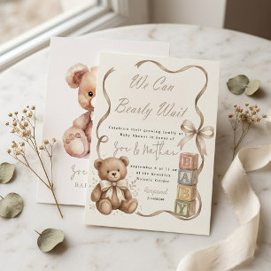 Teddy Bear Blocks Baby Shower Invitation