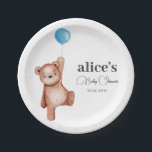 Teddy Bear Blue Baby Shower Paper Plate<br><div class="desc">Teddy Bear Blue Baby Shower Napkins</div>