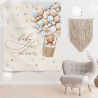 Teddy Bear Blue Balloon Bearly Wait Baby Shower