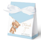 Teddy Bear Blue Balloons Baby Shower Favour Box