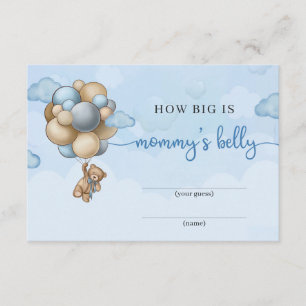 Teddy bear blue balloons How big is mummy's belly Enclosure Card