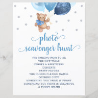 Teddy Bear Blue Balloons Photo Scavenger Hunt Game