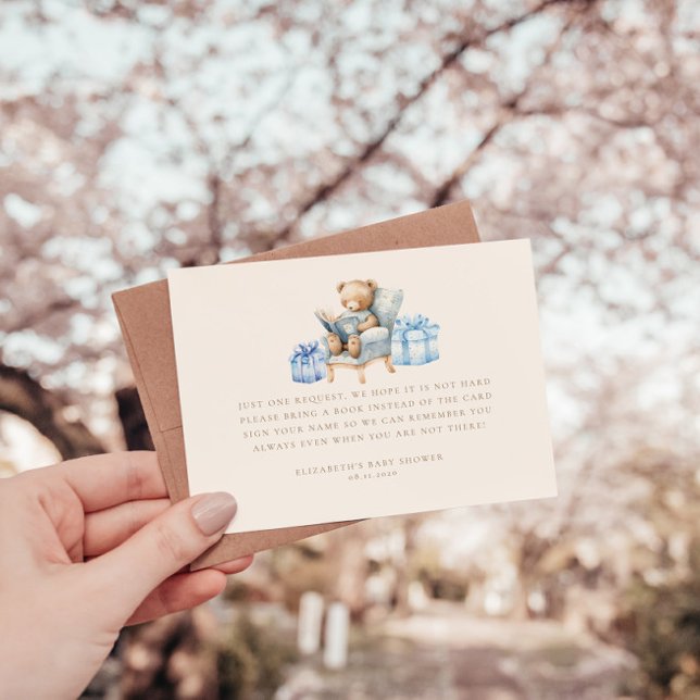 Teddy Bear Blue Books for Baby Ticket Enclosure Card (Creator Uploaded)
