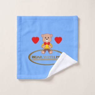 Teddy Bear Blue Wash Cloth