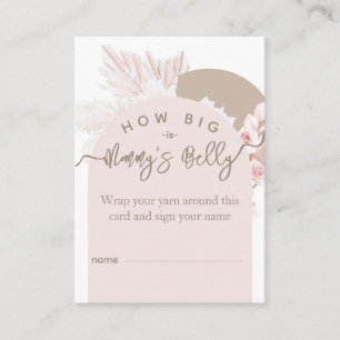 Teddy Bear Boho Girl Baby Shower guess belly game Enclosure Card