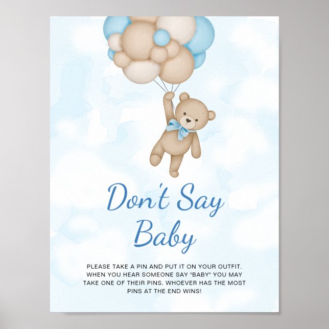 Teddy Bear Bon't say Baby Poster (Front)