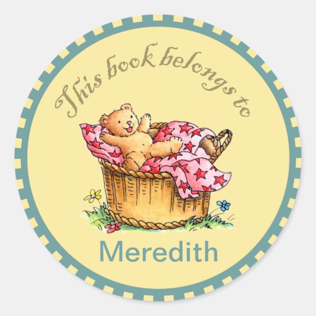 Teddy Bear Book Stickers (Front)