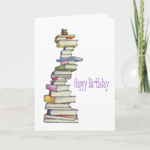 Teddy Bear Books Birthday Card