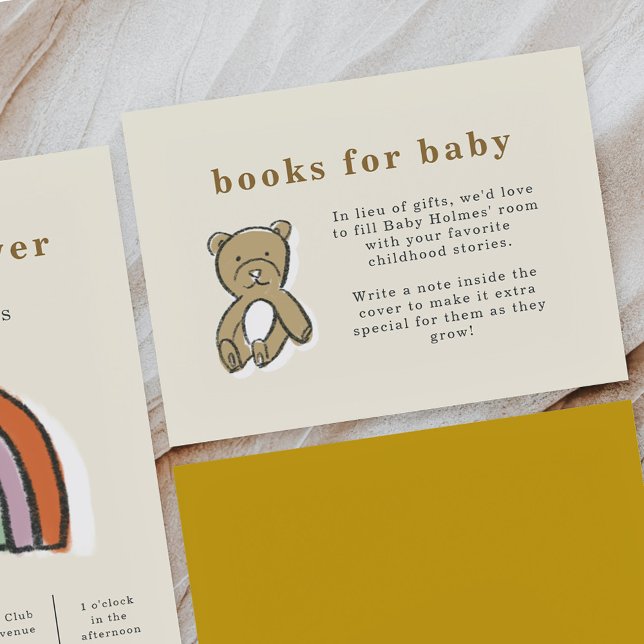 Teddy Bear Books for Baby Baby Shower  Enclosure Card (Teddy Bear Books for Baby Baby Shower Enclosure Card)