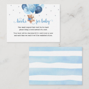 Teddy Bear Books for Baby Baby Shower Enclosure Card