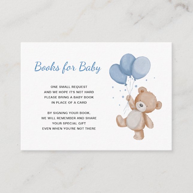 Teddy Bear Books for Baby Enclosure Card (Front)