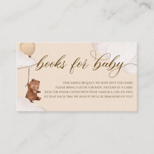 Teddy Bear Books for Baby Shower Request Enclosure Card