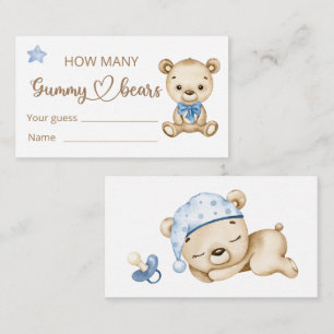 Teddy Bear Boy Baby Bear Baby Shower Enclosure Card