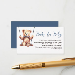 Teddy Bear Boy Baby Shower Books for Baby Enclosure Card