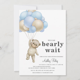 Teddy Bear Boy Baby Shower Invitation
