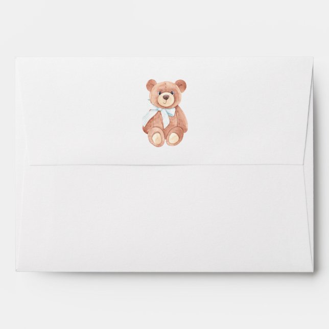 Teddy Bear Boy Classic Baby Shower  Envelope (Back (Top Flap))
