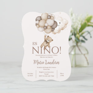 Teddy Bear Boy Spanish Invitation