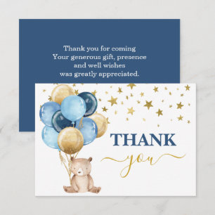 Teddy Bear Boy thank you Card