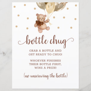 Teddy Bear Brown And Gold Bottle Chug Game
