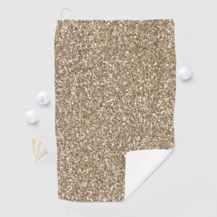 Teddy Bear Brown Gold Glitter Golf Towel