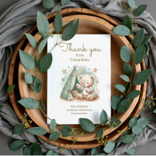 Teddy Bear Camp Baby Shower Thank You Card