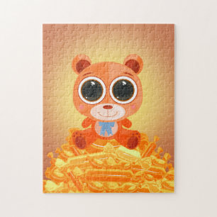 Teddy Bear - Candy Orange Jigsaw Puzzle