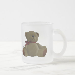 Teddy Bear Cartoon Frosted Glass Coffee Mug